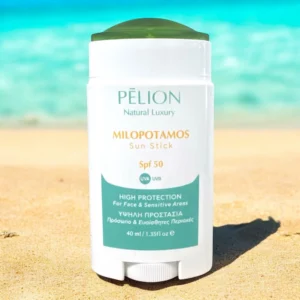 p for pelion milopotamos sun stick spf50 prosopo evaisthites periohes